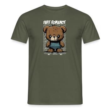 False love - Men's T-Shirt - military green - Front - AI Model Male 178 light (178cm)