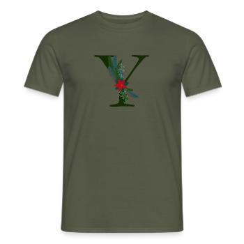 Y – dekoratives Schriftzeichen – Weihnachten - Männer T-Shirt - Militärgrün - Vorne - AI Model Male 178 light (178cm)