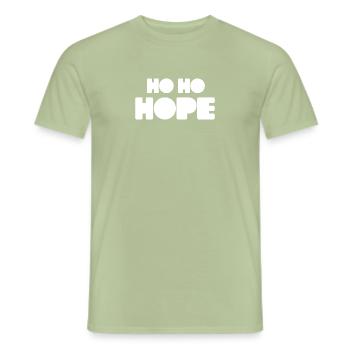 HO HO HOPE - Männer T-Shirt - Sage - Vorne - AI Model Male 178 light (178cm)