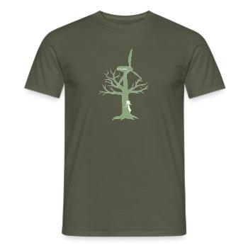 Wind of Change (grün hell) - Männer T-Shirt - Militärgrün - Vorne - AI Model Male 178 light (178cm)