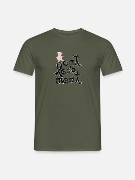 Zuviel Fleisch ist ungesund - Männer T-Shirt - Militärgrün