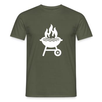 Icône du gril - T-shirt homme - vert militaire - Devant - AI Model Male 178 light (178cm)
