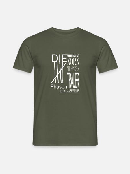 5 phasen der Akzeptanz dunkel - Männer T-Shirt - Militärgrün