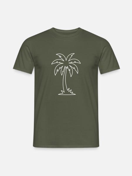 Palme Kontur Insel - Männer T-Shirt - Militärgrün