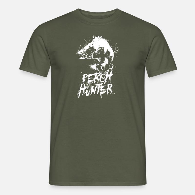 Chasseur de perches Barsch Pêcheur Jäger - T-shirt homme - vert militaire