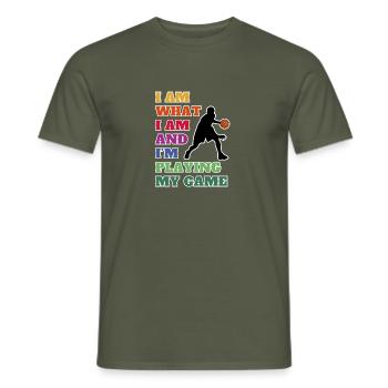 Basketball love. Basketball - My Game, My Game - Men's T-Shirt - military green - Front - AI Model Male 178 light (178cm)
