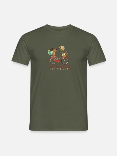 Reite mit Hund I durch die Welt - Männer T-Shirt - Militärgrün