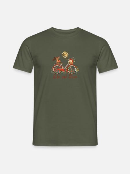 Reiten und glänzen mit Hund - Männer T-Shirt - Militärgrün