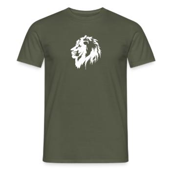 Portrait de lion (blanc) - T-shirt homme - vert militaire - Devant - AI Model Male 178 light (178cm)
