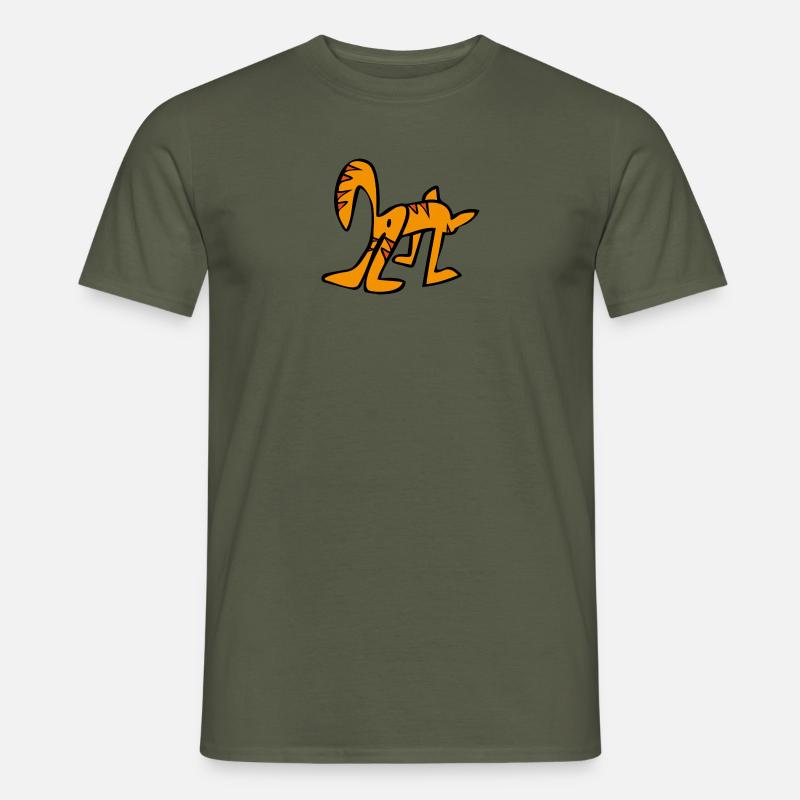 getigerte Katze,Cat,Comic - Männer T-Shirt - Militärgrün