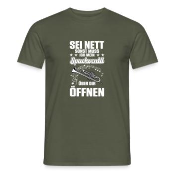 Sei Nett Sonst Muss Ich Mein Spuckventil Über Dir - Männer T-Shirt - Militärgrün - Vorne - AI Model Male 178 light (178cm)