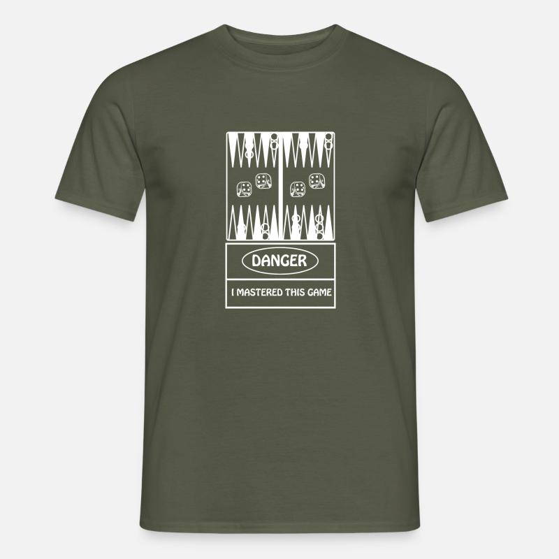 boardgame chess backgammon game night - Männer T-Shirt - Militärgrün