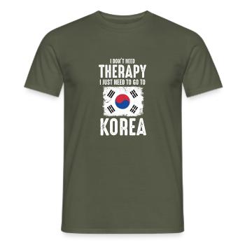 Therapy Korea - Men's T-Shirt - military green - Front - AI Model Male 178 light (178cm)