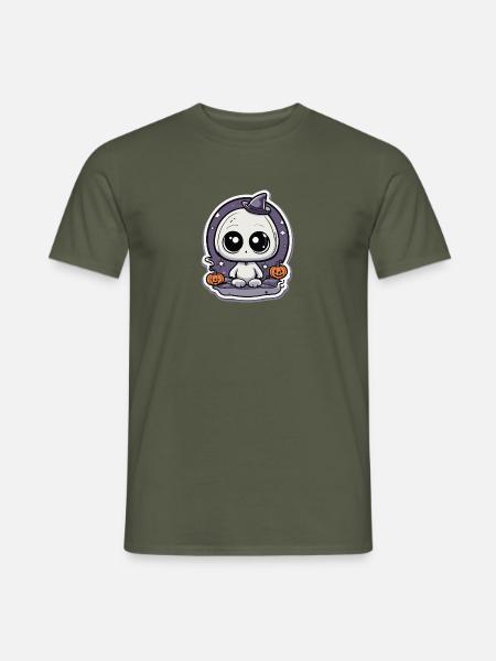 Süsser Halloween Geist - Männer T-Shirt - Militärgrün