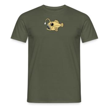Lanternfish Poisson-grenouille des grands fonds Poisson prédateur Graphique - T-shirt homme - vert militaire - Devant - AI Model Male 178 light (178cm)