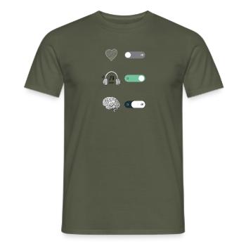 BOUTON MOBILE SYMBOLE SMARTPHONE - T-shirt homme - vert militaire - Devant - AI Model Male 178 light (178cm)