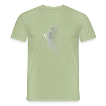 Der Mond ist eskalieren - Männer T-Shirt - Sage - Vorne - AI Model Male 178 light (178cm)