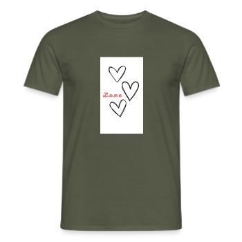 l.o.v.e - Männer T-Shirt - Militärgrün - Vorne - AI Model Male 178 light (178cm)