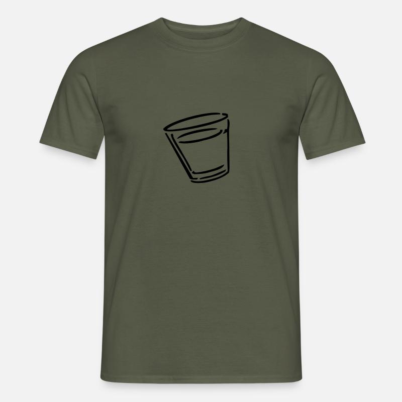 Whiskeyglas 1farb - Männer T-Shirt - Militärgrün