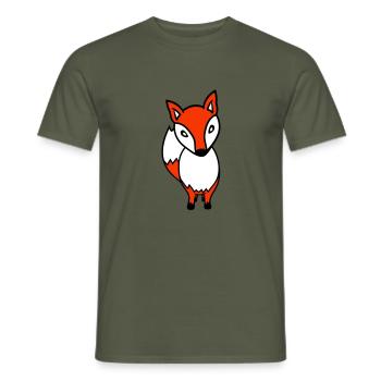 Fox Red Fox Wild Animal Clever Forest Inhabitants - Men's T-Shirt - military green - Front - AI Model Male 178 light (178cm)