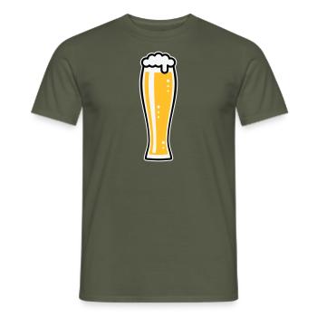 Verre à bière de blé (bière / verre de blé / verre à bière / 3C) - T-shirt homme - vert militaire - Devant - AI Model Male 178 light (178cm)