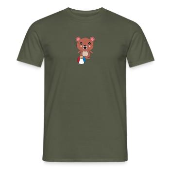 Puba l’ours - T-shirt homme - vert militaire - Devant - AI Model Male 178 light (178cm)
