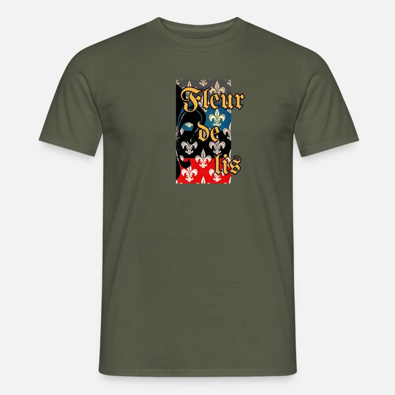 Fleur Lilie Bourbon - Männer T-Shirt - Militärgrün