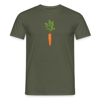 Carotte Légume Jardin Potager - T-shirt homme - vert militaire - Devant - AI Model Male 178 light (178cm)