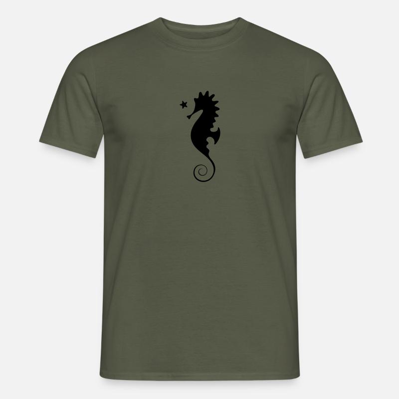 Seepferdchen - Männer T-Shirt - Militärgrün