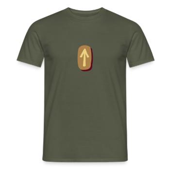 Rune Tiwaz - Men's T-Shirt - military green - Front - AI Model Male 178 light (178cm)