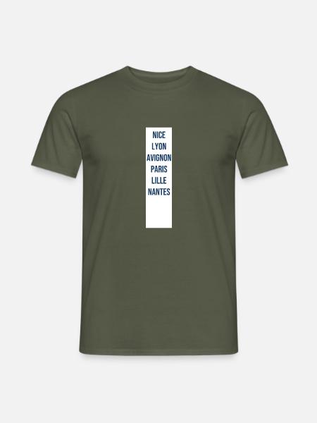 Französischer Städtetrip - Männer T-Shirt - Militärgrün