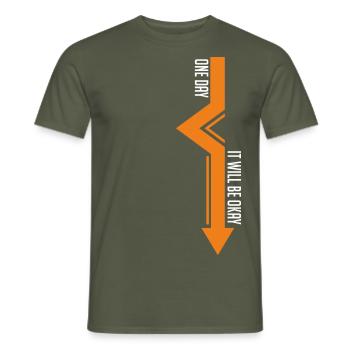 Lueur d'espérance - T-shirt homme - vert militaire - Devant - AI Model Male 178 light (178cm)
