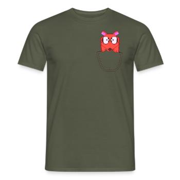 JE TE MANGE - T-shirt homme - vert militaire - Devant - AI Model Male 178 light (178cm)