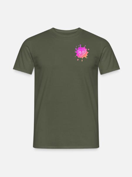 Herz Kreide farbenfroh - Männer T-Shirt - Militärgrün