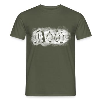 Penguins in the ice - Men's T-Shirt - military green - Front - AI Model Male 178 light (178cm)