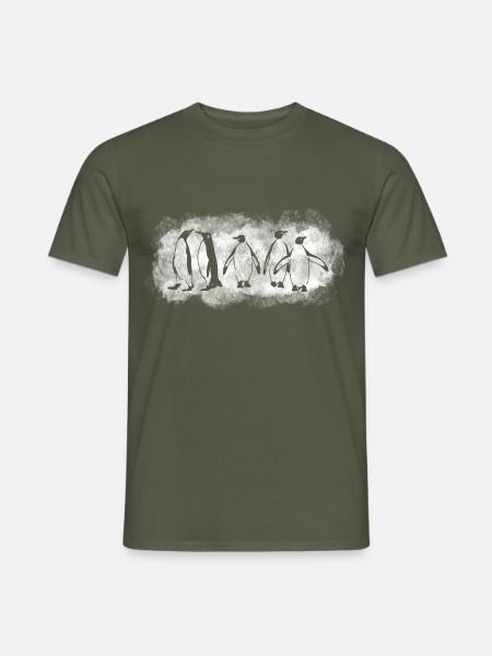 Pinguine im Eis - Männer T-Shirt - Militärgrün