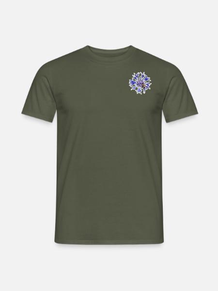 Blaue Blume - Männer T-Shirt - Militärgrün