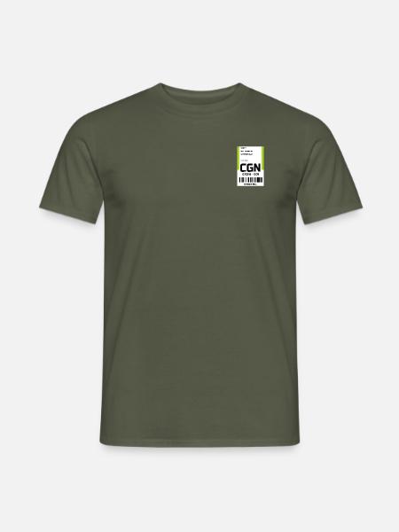 Flughafen Reise Etikett Aufkleber Köln CGN - Männer T-Shirt - Militärgrün