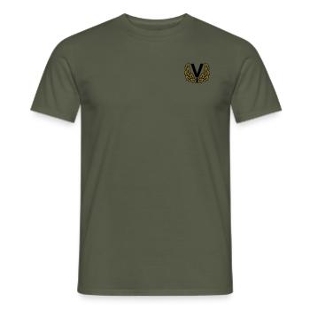 Bw Militär Veteran Motiv Shirt - V mit Eichenlaub - Männer T-Shirt - Militärgrün - Vorne - AI Model Male 178 light (178cm)
