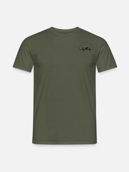 Herzschlag Deutsch Drahthaar - Männer T-Shirt - Militärgrün