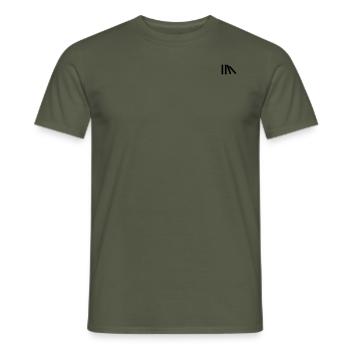 Minimalistic Stripes Black - Männer T-Shirt - Militärgrün - Vorne - AI Model Male 178 light (178cm)