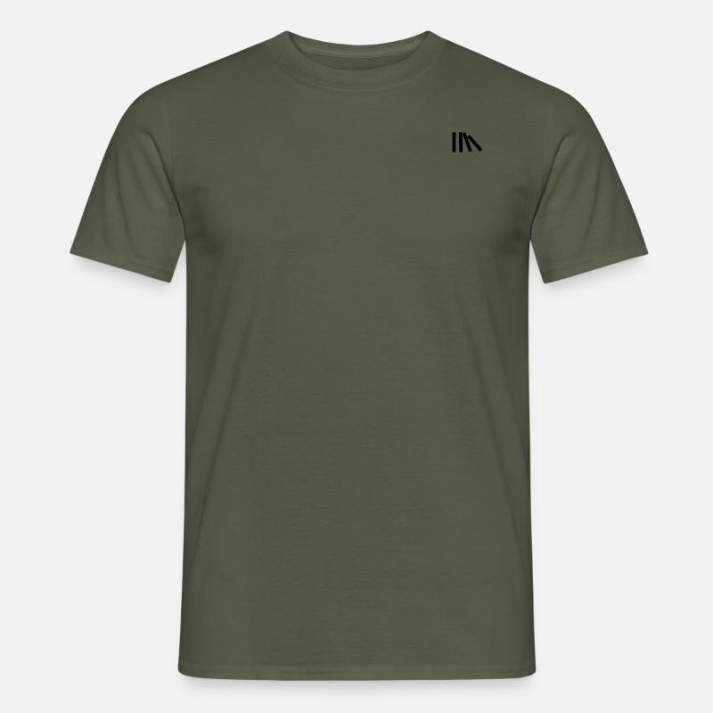 Minimalistic Stripes Black - Männer T-Shirt - Militärgrün