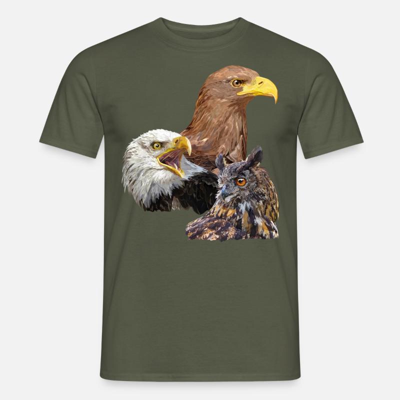 Pigargos und Eule - Männer T-Shirt - Militärgrün