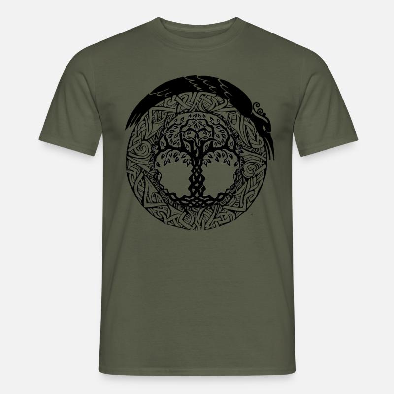Celtic Ireland Celtic Knot Pattern Tree - T-shirt homme - vert militaire