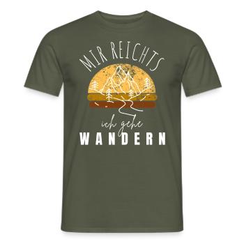 WANDERN Berge Bergsteigen WANDERWEG - Männer T-Shirt - Militärgrün - Vorne - AI Model Male 178 light (178cm)