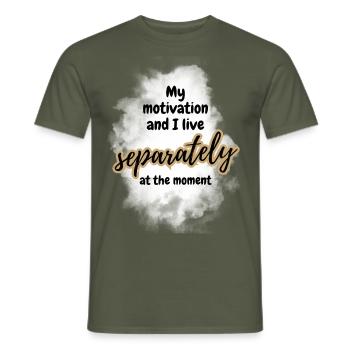 ATTITUDE POSITIVE ÉTAT D’ Motivation - T-shirt homme - vert militaire - Devant - AI Model Male 178 light (178cm)