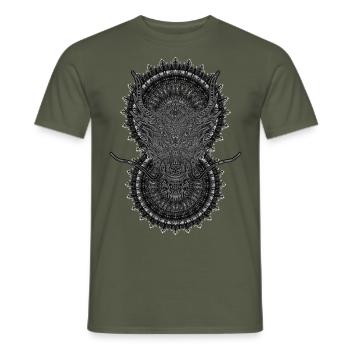 2024 Kaleidoscope Dragon 56 - Men's T-Shirt - military green - Front - AI Model Male 178 light (178cm)