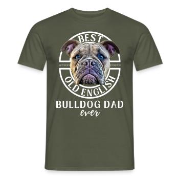 Bulldogge - MEILLEUR Papa Bulldog - Bulldoggen Papa - T-shirt homme - vert militaire - Devant - AI Model Male 178 light (178cm)
