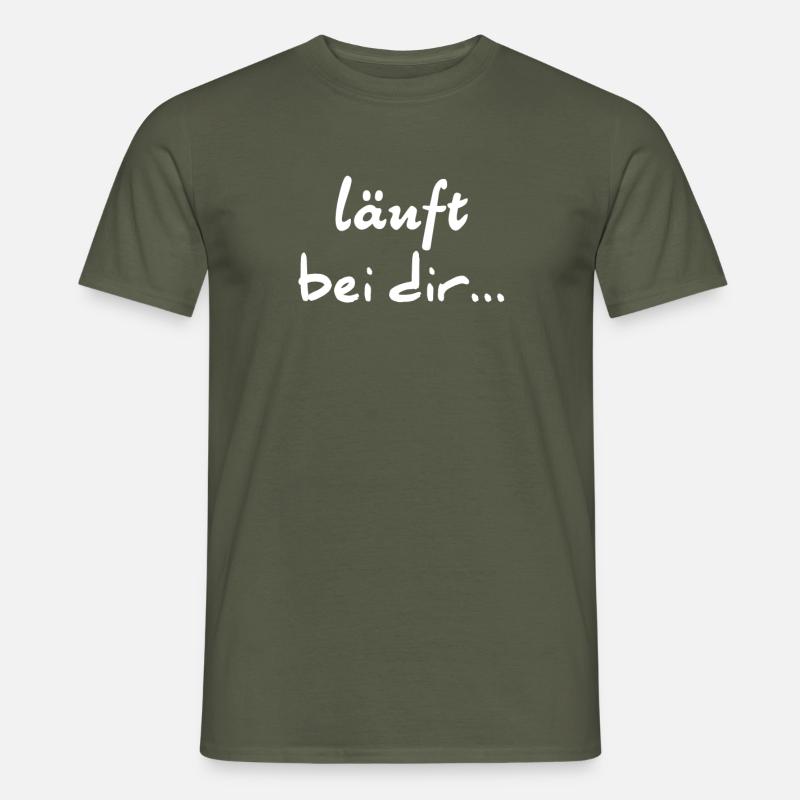 Läuft bei dir - Männer T-Shirt - Militärgrün
