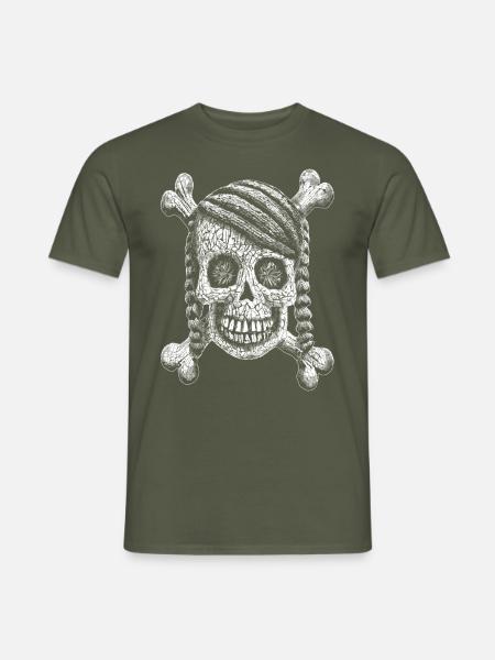 Urbanes Shirt: Mysteriöser Totenkopf-Paranormal! - Männer T-Shirt - Militärgrün